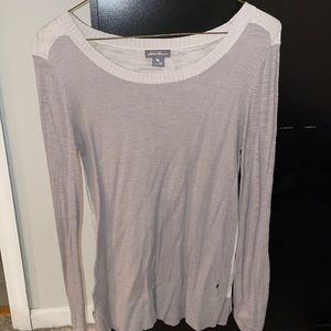 Gray/cream blouse - XS